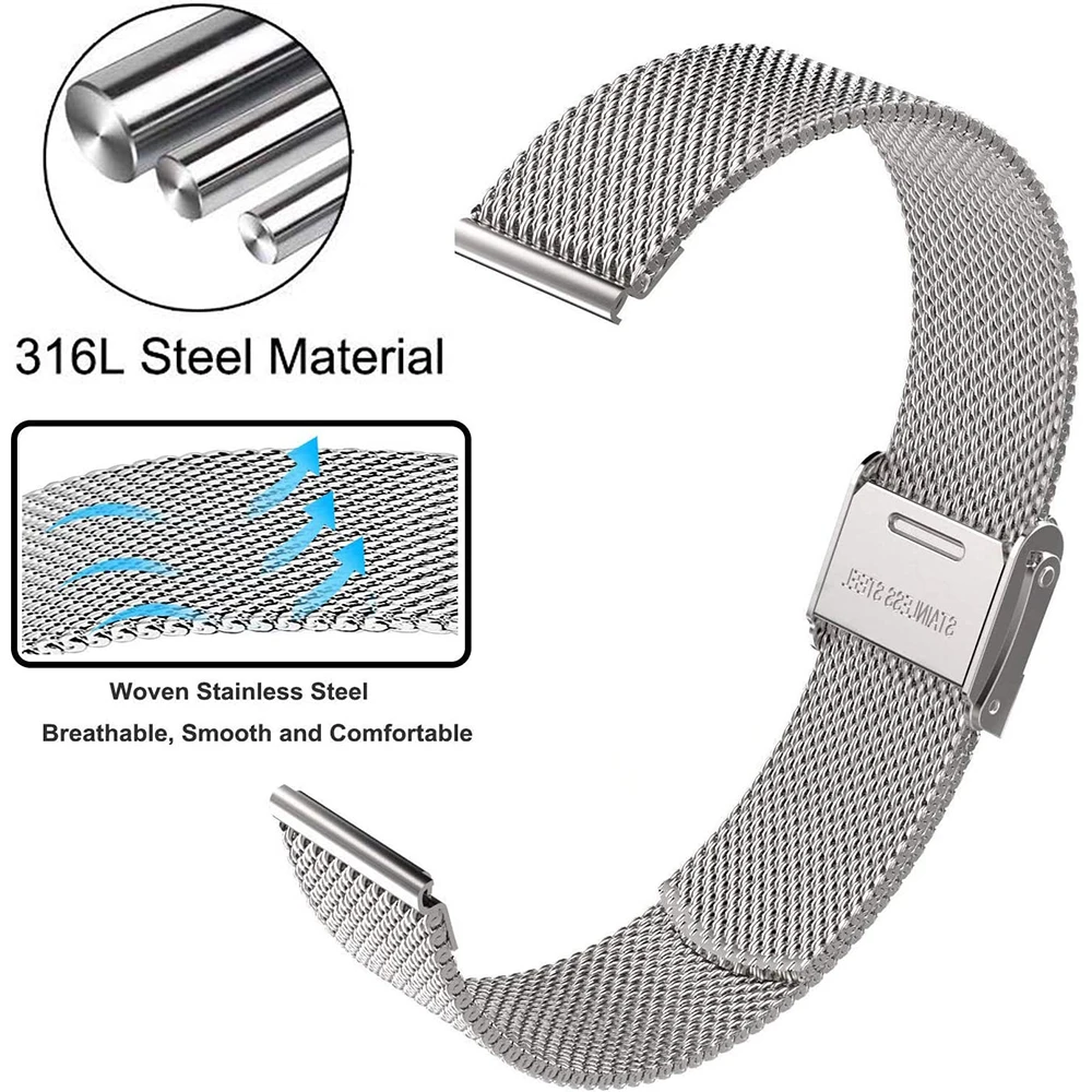 Ремешок из нержавеющей стали для Huawei Watch GT 4 3 2 46 мм GT 2 Pro 2E, Премиум сетчатый Браслет для Honor Magic 2 46 мм Runner