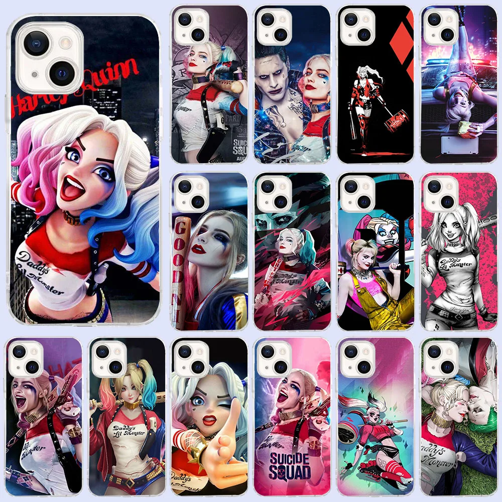 KT-48 Harley Quinn Silicone Case For iPhone 11 12 13 14 Mini Pro Max Plus