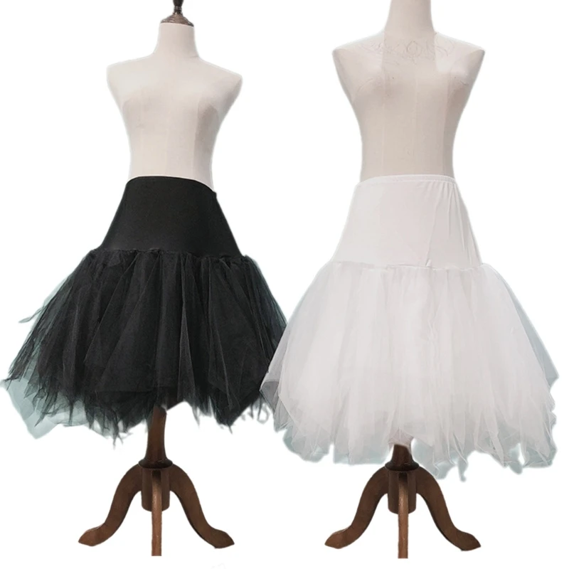 

Women Asymmetrical Petticoat Layered Tulle Skirt Hoopless Tutus Underskirt