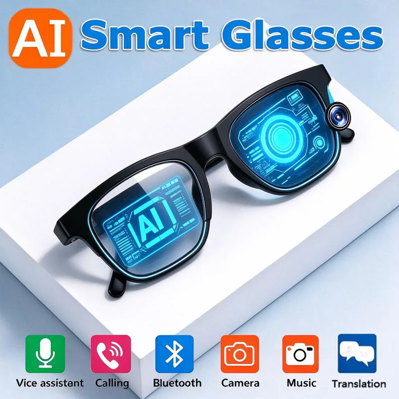 AI Smart Glasses Translation Voice Assistant Music Touch Control Bluetooth Call Outdoor Fashion Sunglasse For Men Women 2026 New