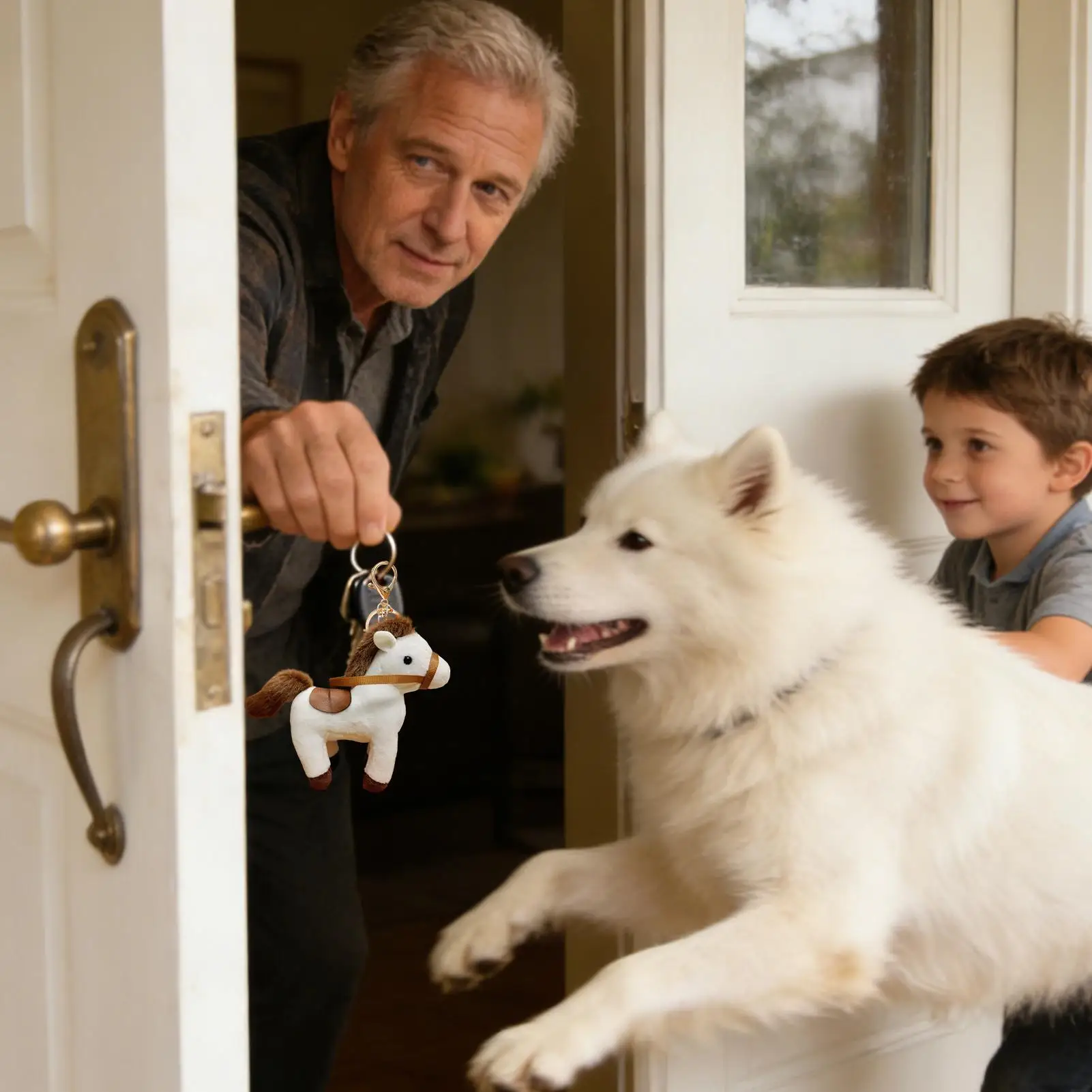 Simpatico mascotte cavallo portachiavi animale zaino portachiavi con reni fascino giocattoli gioielli ciondolo pompon regali borsa plu