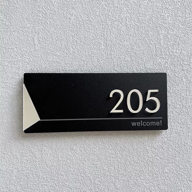 

Acrylic Modern Door Plate Shop Sign Customize House Number Family Name Address Letter for Home Office Apartment Restaurant Hotel