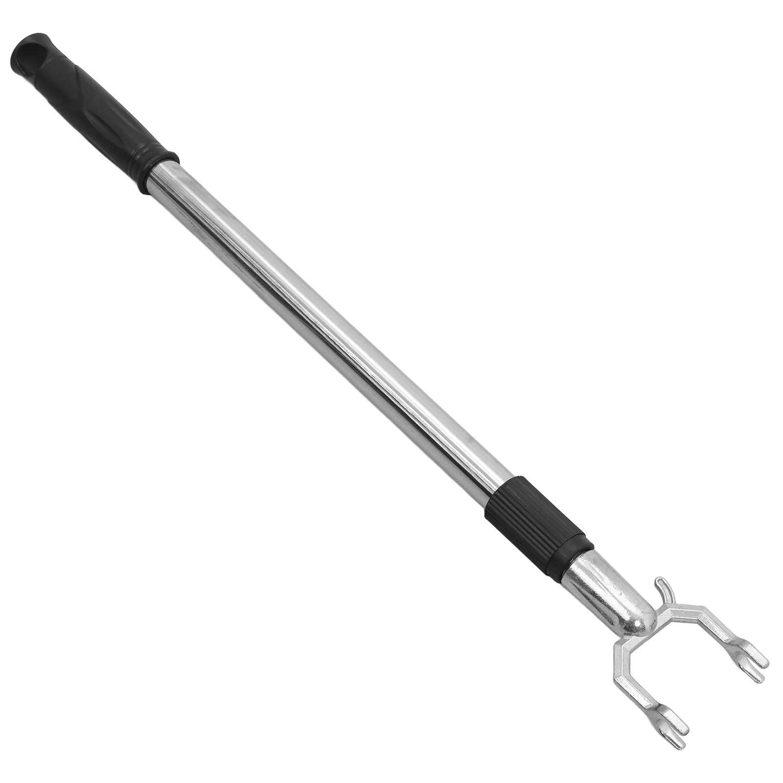 Stainless Steel Telescopic Clothes Fork Retractable Pole for Hanging Drying Curtains Windows Household Black Metal Extension