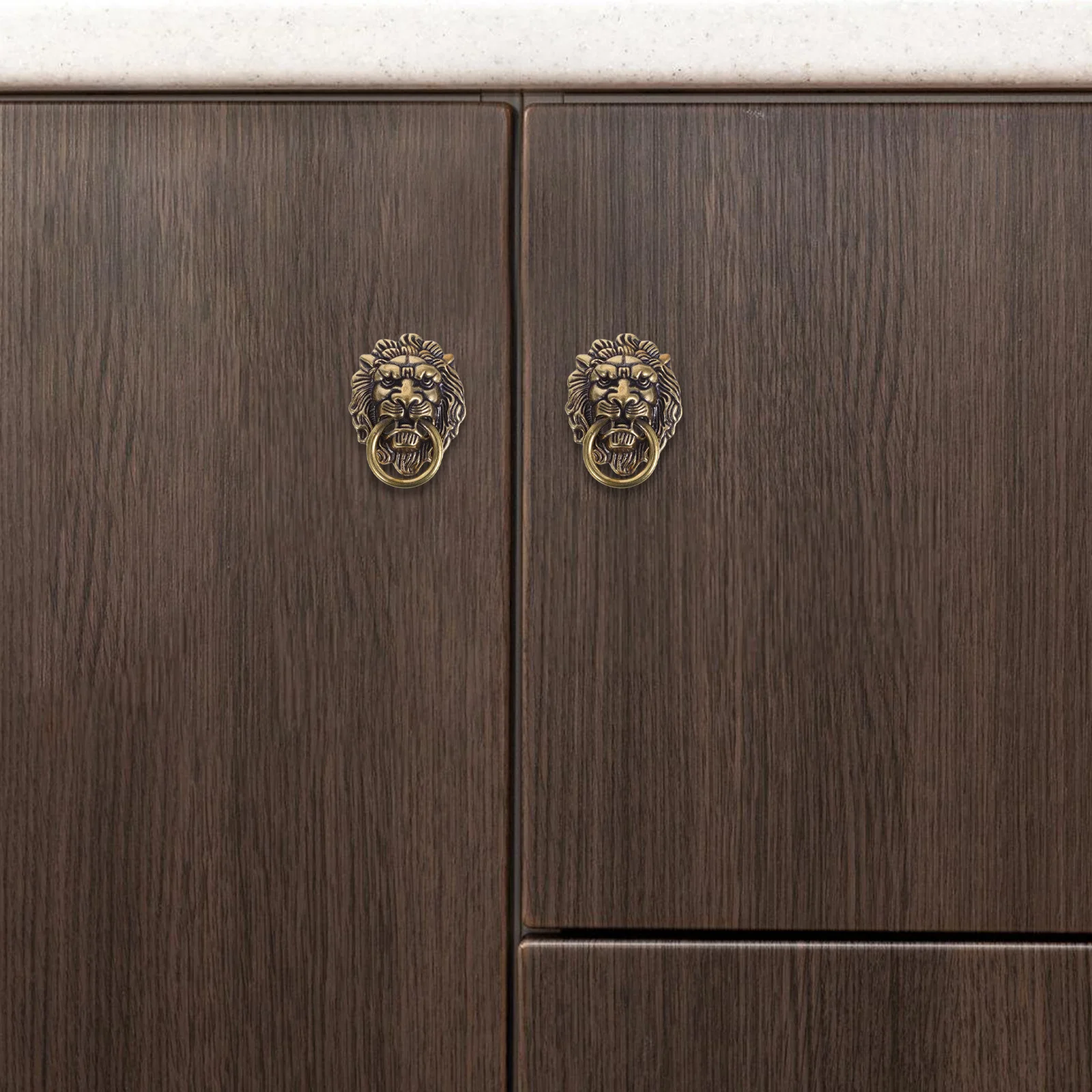 

2 шт., древний китайский стиль, голова льва, ручка, латунная дверь шкафа, винтажная декоративная фурнитура, древний китайский стиль