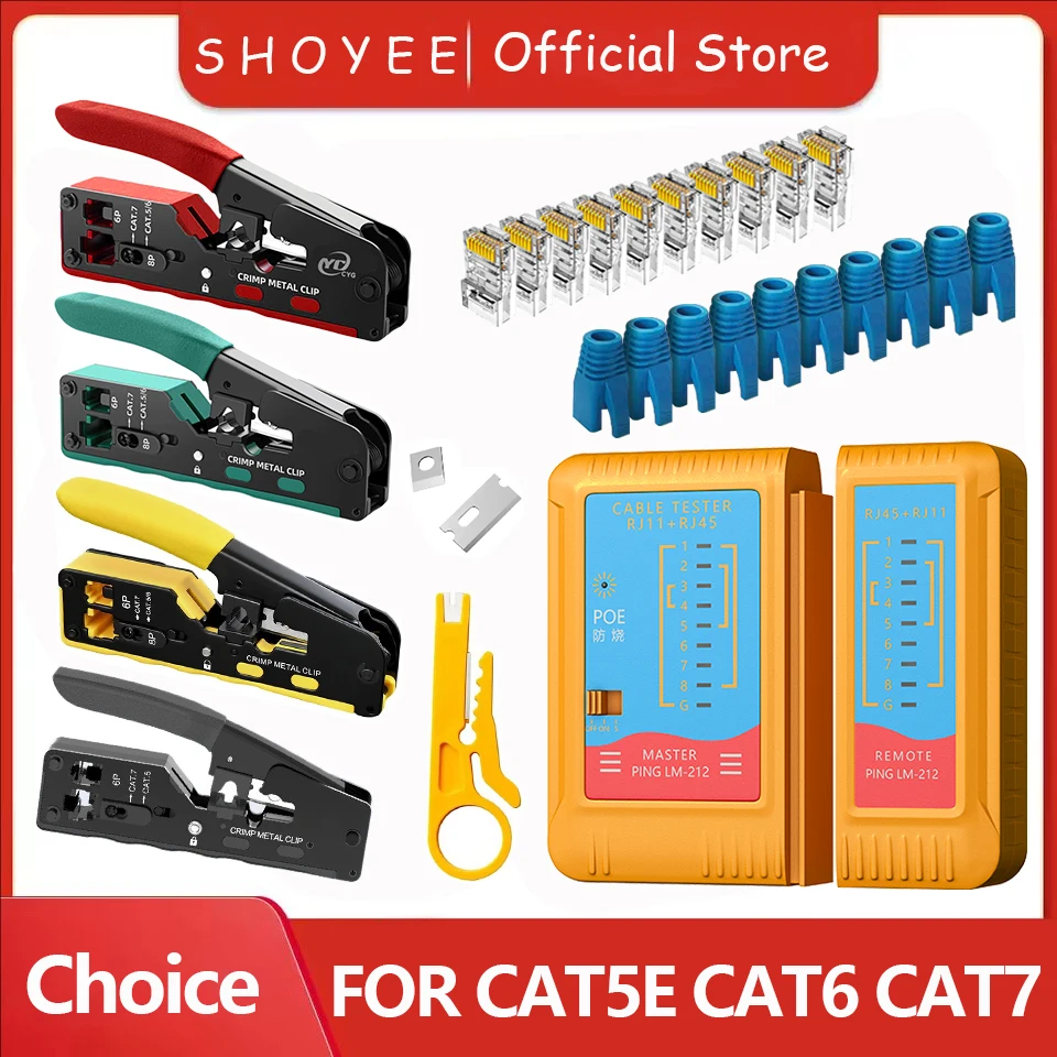 

Rj45 Rj12 Rj11 Проходной обжимной клещи Cat7 Cat6 Cat6A Cat5 Cat5e Инструмент для зачистки обжима с разъемами Ethernet 8P/6P