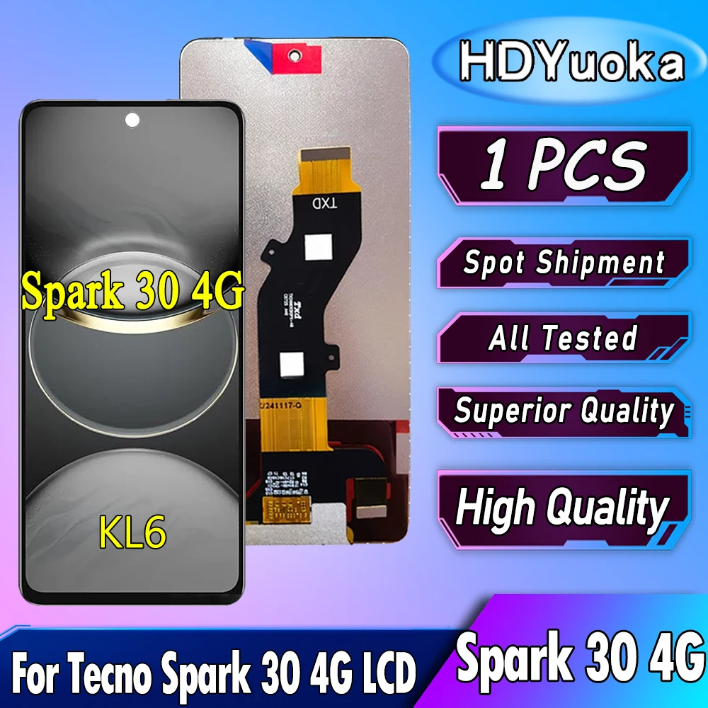 استبدال شاشة LCD عالية الجودة لجهاز Tecno Spark 30 4G بحجم 6.78 بوصة – مراجعة شاملة لنموذج KL6