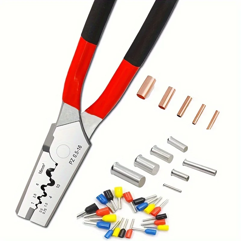 Crimping Pliers, Tubular Terminals, Crimping Of Copper Pipes, Suitable For Electrical Work, Industrial Factory Maintenance