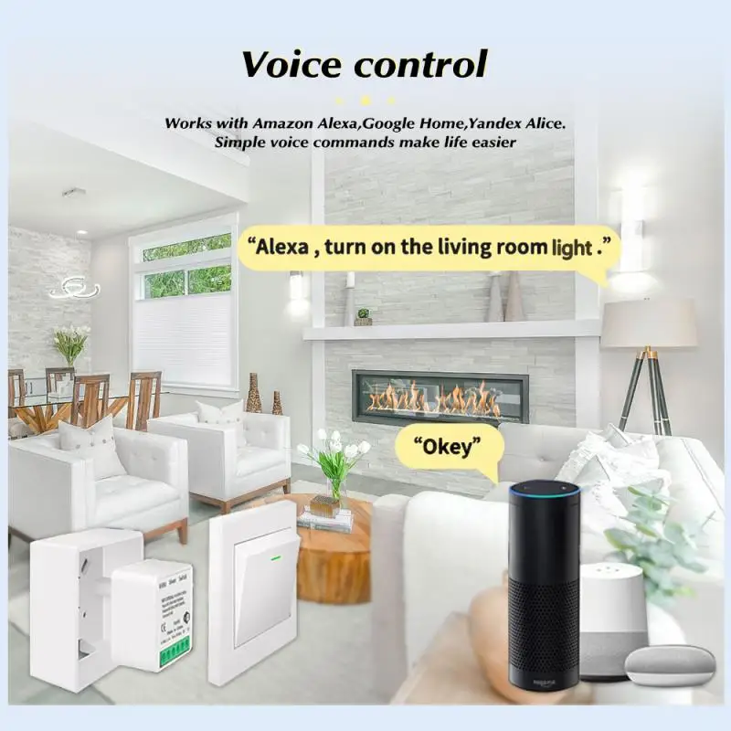 Wifi Smart Light Switch 16A Mini interruttore Timer di controllo a 2 vie Smart Home interruttore fai da te funziona con Tuya Alexa 33 piedi Alice