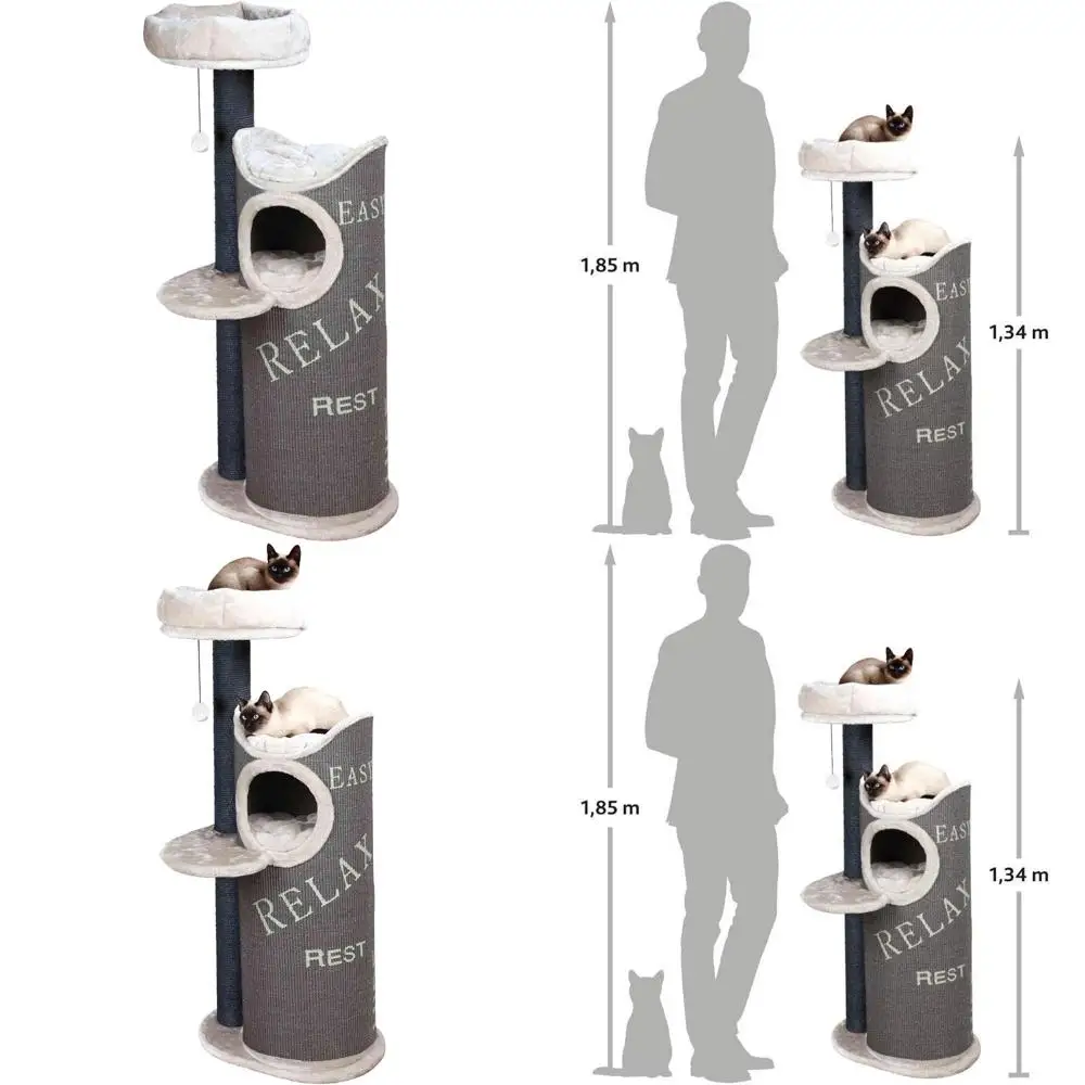 

134cm Cat Scratching Post, Brown/Cream, Large Diameter