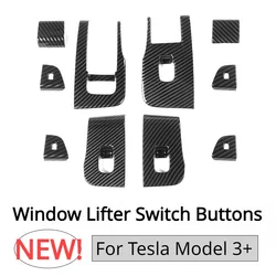 Window Lifter Switch Buttons for Tesla Model 3 Highland 2024 Door Open Handle Lifting Panel Cover Sticker New Model3 Accessories