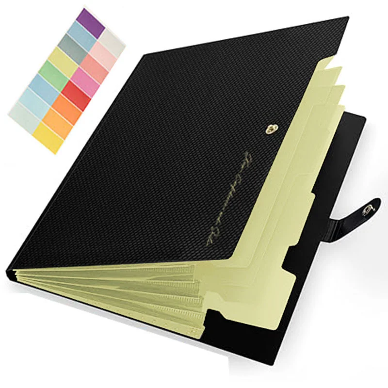 1PCS Expanding File Folder,5 Pocket Folders for Documents,Portable