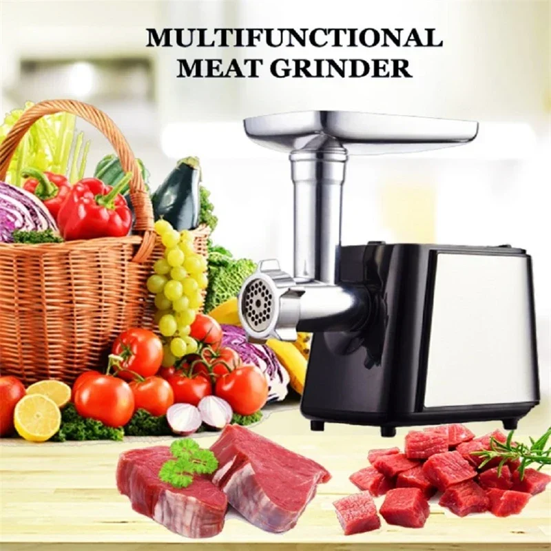 Home Sausage Stuffer Meat Mincer Food Processor Electric Vegetable Cutter Stainless Electric Meat Grinder 1000W Multifunctional