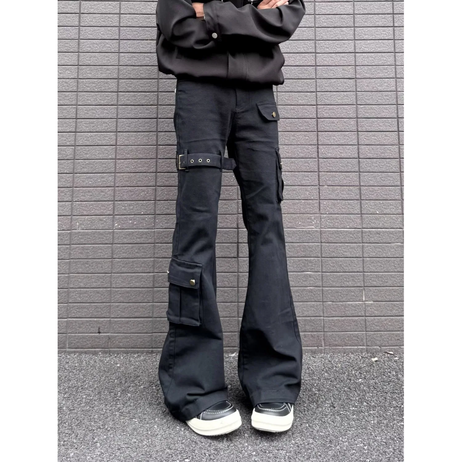 

Black Men's Jeans 250 Pounds Hong Kong Style Design Sense Slimming Long Pants Summer 2026 Polyester Fiber Midi Waist Jeans