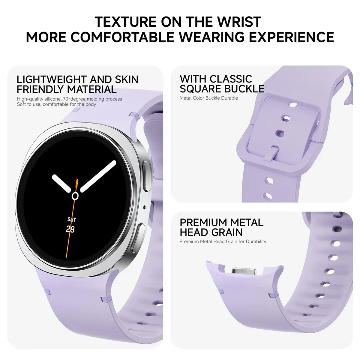 Sportarmband für Samsung Galaxy Watch 8 Classic 46mm Wasserdichtes Silikonarmband für Galaxy Watch 8/9 44mm 40mm Zubehör – Detail 7