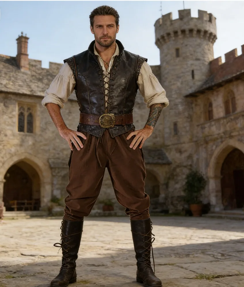 

Мужские летние повседневные брюки в средневековом стиле для сценических выступлений с ремешками на щиколотках, удобные, дышащие, длинные брюки