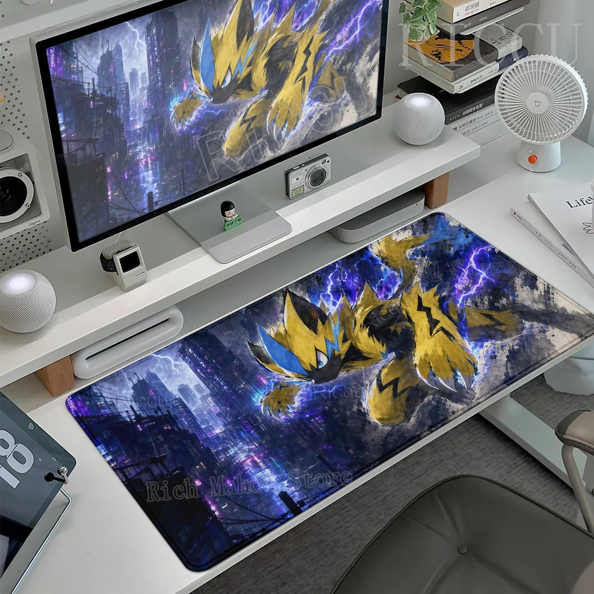 Zeraora Pattern Mouse Pads Pokemon PC Computer Anime Keyboard Mats Large Office Accessories Gamer Desk Mat Rubber Anti-slip Pads