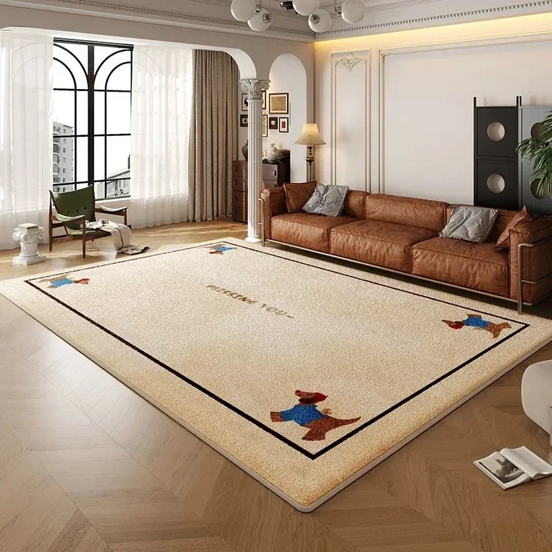 High Quality Carpet Living Room Light Luxury High-end Sofa Floor Mat Cream Style Bedroom Home Wabi-sabi Style Plain Carpet