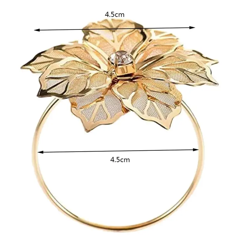 AFOURT-24Pack Serviettenringe, goldene Serviettenringe, Schnallen für Tischdekorationen, Hochzeit, Abendessen, Party, DIY-Dekoration, Gold – Detail 6
