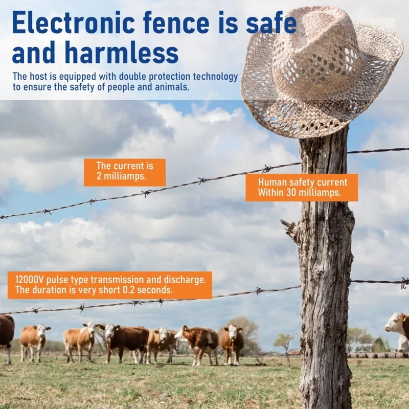 

A25F-Smart 12V Electric Fence ,Waterproof Kit For Farm Animals, Poultry, Ranches And Garden EU Plug