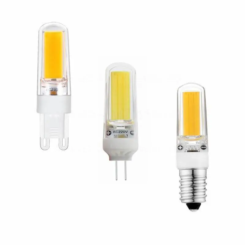 Led g4 g9 e14 lâmpada pode ser escurecido 6w ac220v 110v lampada cob lâmpada de luz led bombillas luz quente fresco whitereplace 60w lâmpada halógena