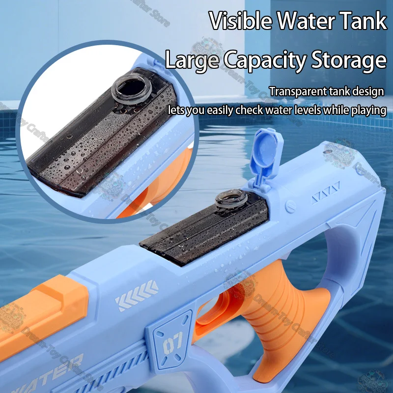 ไฟฟ้าปืนฉีดน้ําอัตโนมัติของเล่นสําหรับเด็กมือดูดอัตโนมัติ Soaker กลางแจ้ง Blaster Summer Beach Splash ยิงน้ําต่อสู้ Play