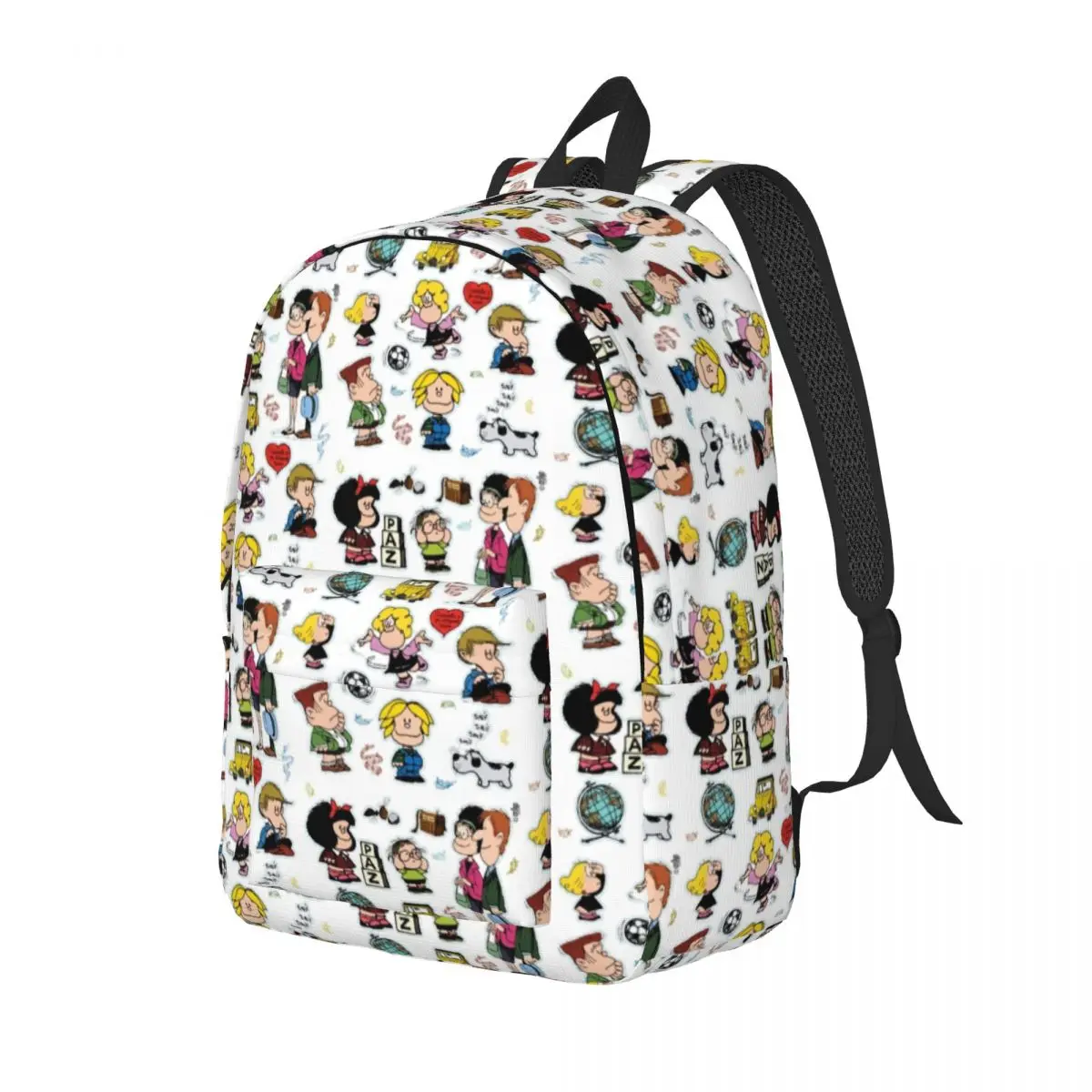 Mafalda And Her Characters for Men Women Student School Bookbag Canvas Daypack Middle High College Gift