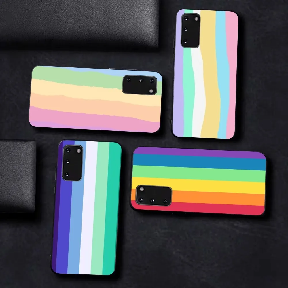 Rainbow Color Drew Cute Phone Case For Samsung A 13 21 30 31 32 51 52 53 70 for Huawei Honor 50 60 70 for OPPO vivo