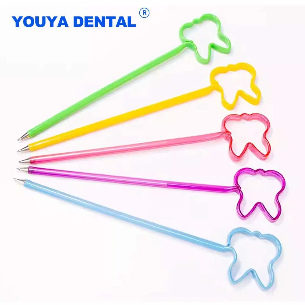 لطيف الرول الكرة القلم 10 قطعة/الوحدة الأسنان الإبداعية شكل الأسنان قلم حبر جاف الملء أقلام طب الأسنان طبيب الأسنان عيادة مختبر طبي الاطفال