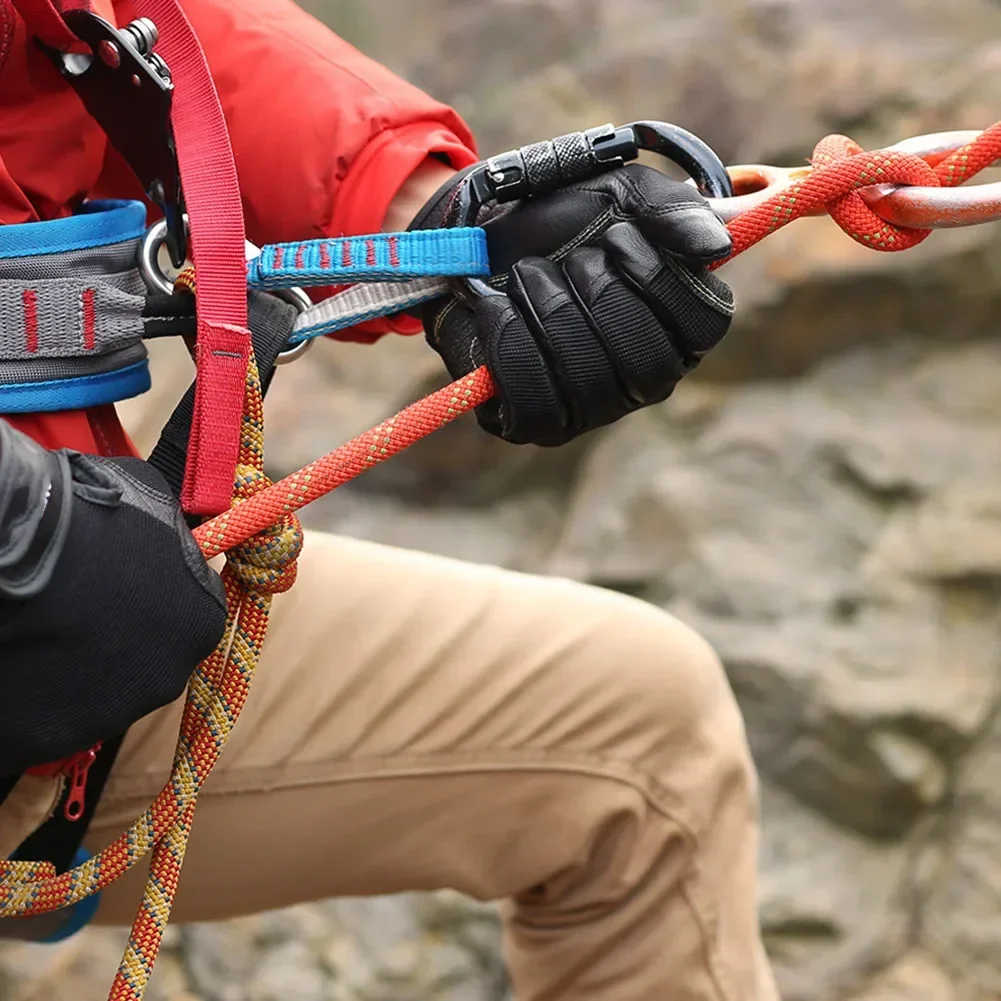 Guanti da arrampicata ad alte prestazioni Guanti da discesa Pelle bovina Dito intero Sport all\'aria aperta Supporto per arrampicata su roccia