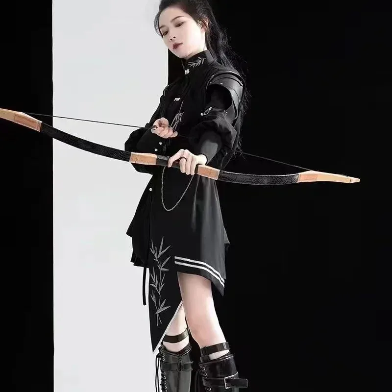 2025 estilo Neutral Han Element bata hombres mujeres nuevo traje chino Tang Vintage nicho negro oscuro moda parejas camisa ropa