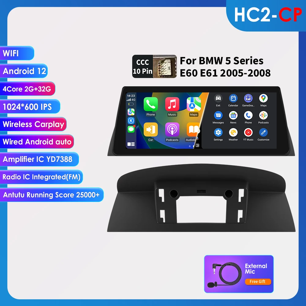 2din Android Auto Radio Multimedia Video Speler Voor Bmw 5Series E60 E61 E63 E64 3Series E90 E91 E92 E93 Stereo Gps Carplay 4G Rds