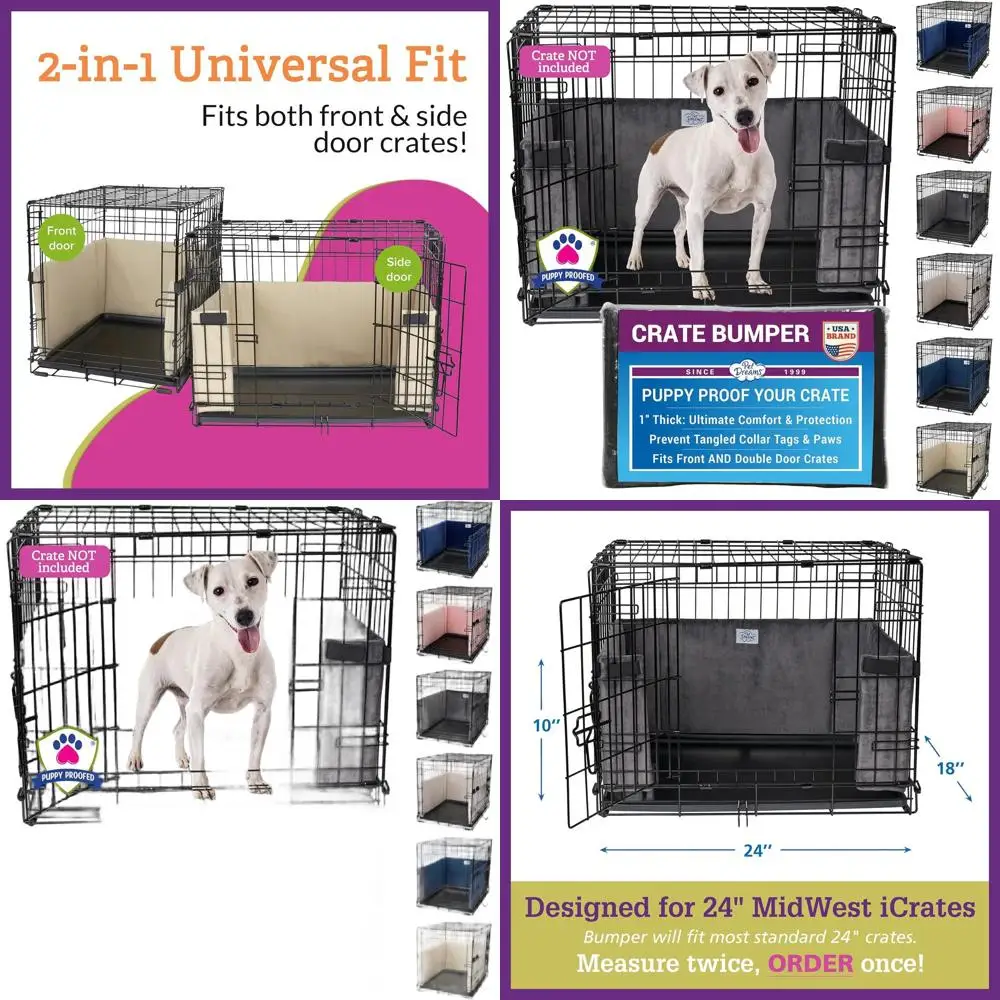 

Удобный вкладыш для клетки и защита хвоста для собак, подходит для клеток 24 дюймов, серый