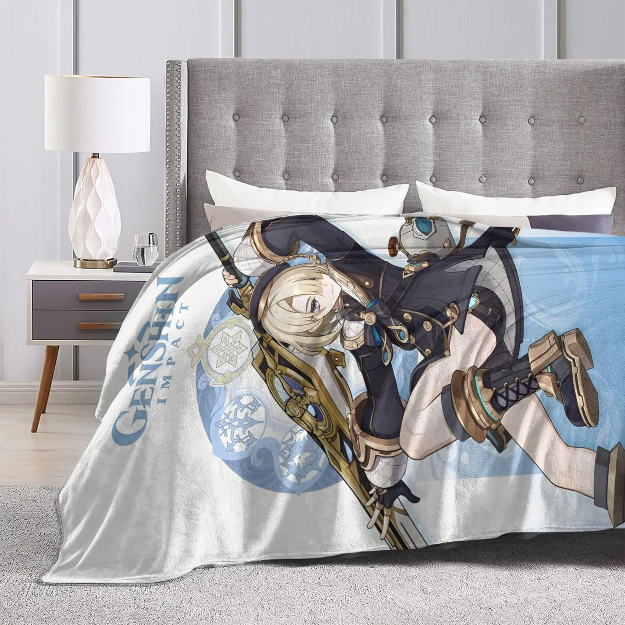 genshin impact game Blankets Ultra-Soft Flannel Novelty Gift  Throw Blankets Bedspread
