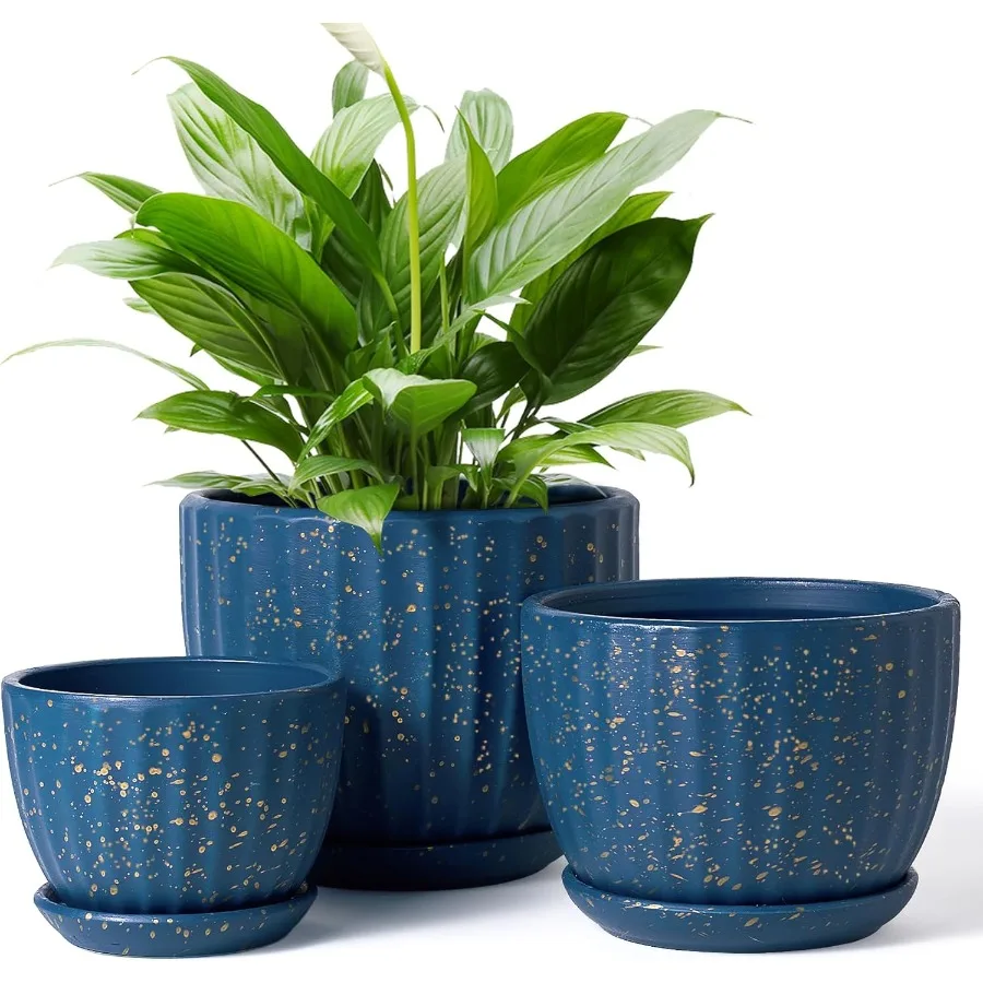 

4 5 6-дюймовые керамические горшки для растений с дренажными отверстиями и блюдцами Круглые цветочные горшки для комнатных растений Современные цветочные горшки Набор o