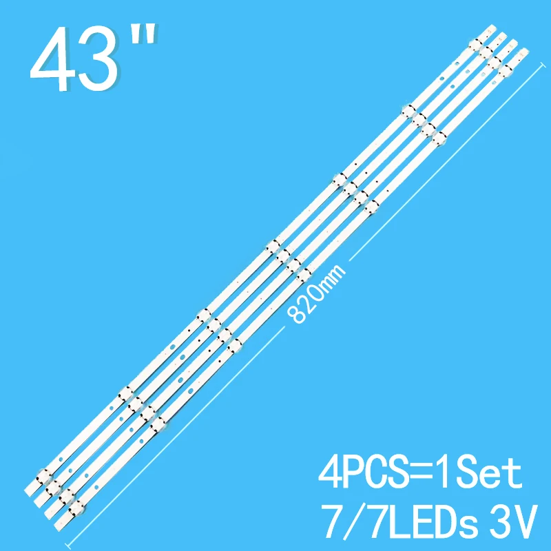 

New 4PCS/lot 820mm 2A+2B For 43" TV 43L1753DB 43L1754DB 43L3754DB 43L3654DB VESTEL 43 FHD A B TYPE VES430UNDL VES430UNDA-2D-N12