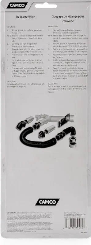 ملحقات صمام نفايات RV مقاس 3 بوصات، سدادة مقاومة للتسرب شديدة التحمل لنظام خزان الصرف الصحي بمقطورة التخييم #5