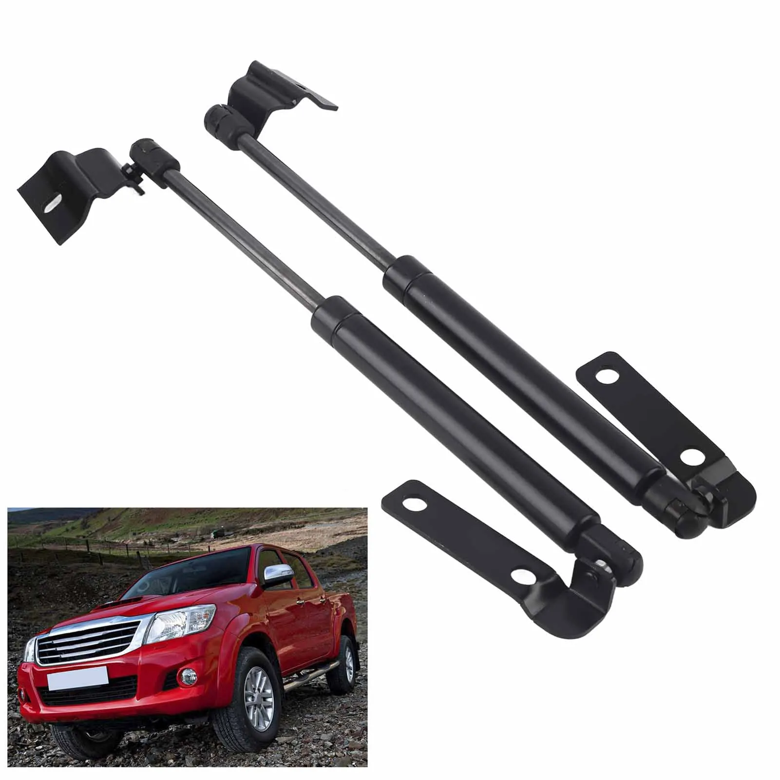 

2Pcs Front Hood Bonnet Gas Lift Support Carbon Steel Strut Replacement for Hilux Vigo SR5 2005‑2014 Front Bonnet Gas Shock