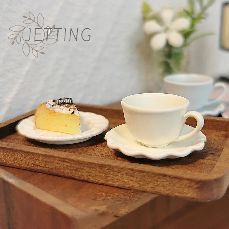 Mini taza de bebidas, modelo de juguetes, casa de muñecas en miniatura, postre, Latte, taza de café, juego de platos, accesorios para muñecas, regalo para niños, 2 uds.