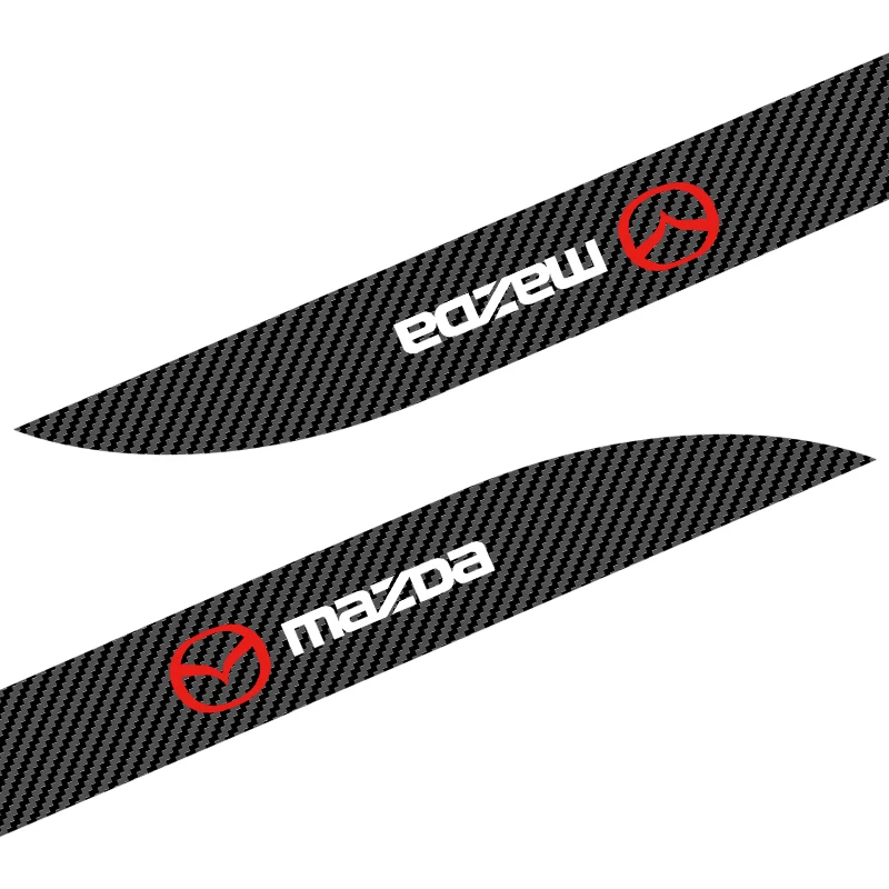 2pcs Car Logo Carbon Fibre Side Decal Side Skirt Car Stickers For Mazda 2 3 4 5 6 7 8 323 626 CX-3 5 8 9 MX-5 30 RX-8 Styling