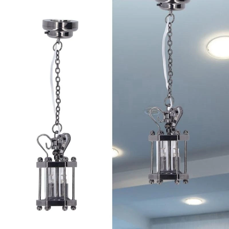 Kronleuchter Schlafzimmer Deckenlampe Miniatur Möbelmodell Doll Houses Accessoire Realistic Lighting Toy Playset 1:12