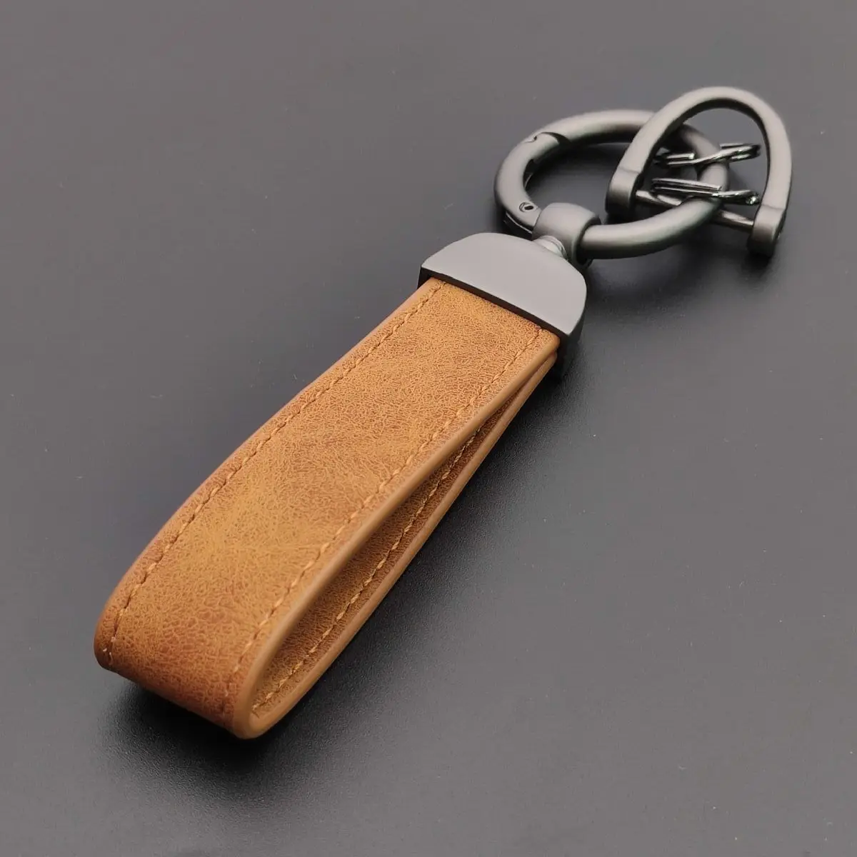 Personalized Leather Key Chain Ring, Custom Gift