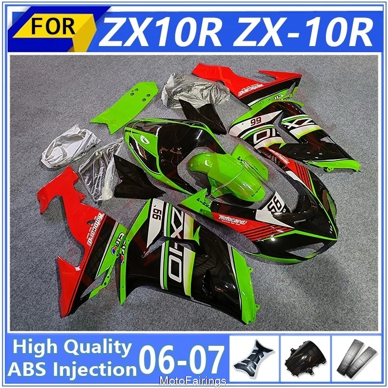 

High Quality Motorcycles Fairings for Kawasaki ZX10R ZX-10R 2006 2007 Fairing Kit fit ZX 10R 06 07 Green Hump