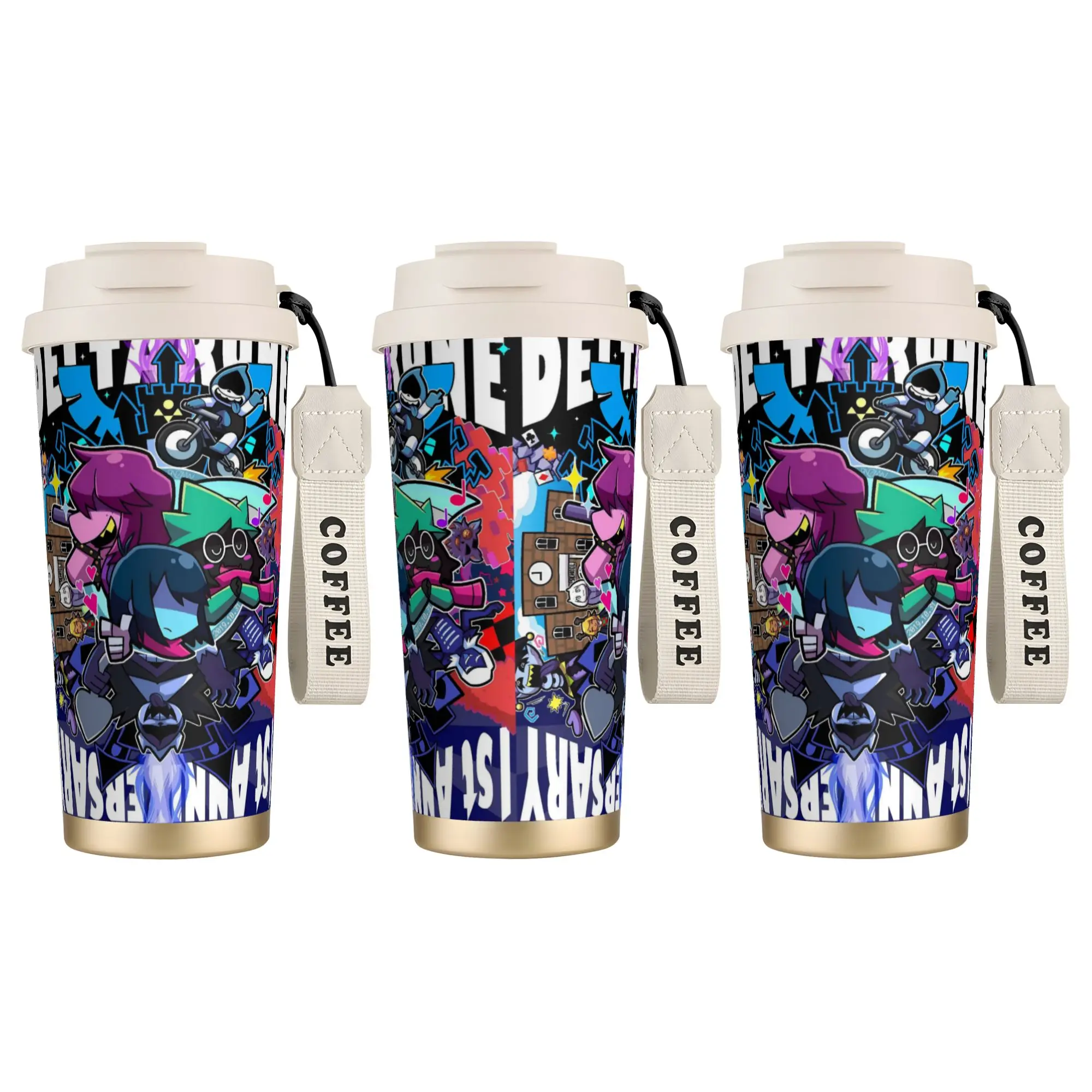

Kris Deltarune Tenna Coffee Cups Hot Drinks Stainless Steel Tumbler Insulated Water Bottle Printed Travel Thermal Mugs