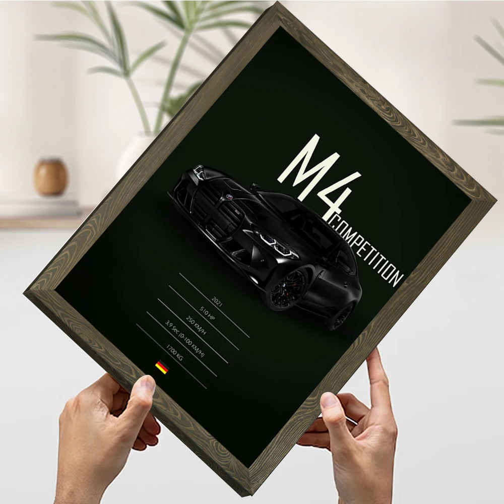 2021 سيارة رياضية M4 المنافسة الطباعة المشارك صور الرسم على لوحات القماش الجدارية ل عصا ديكو غرفة المعيشة الديكور ديكور المنزل #3