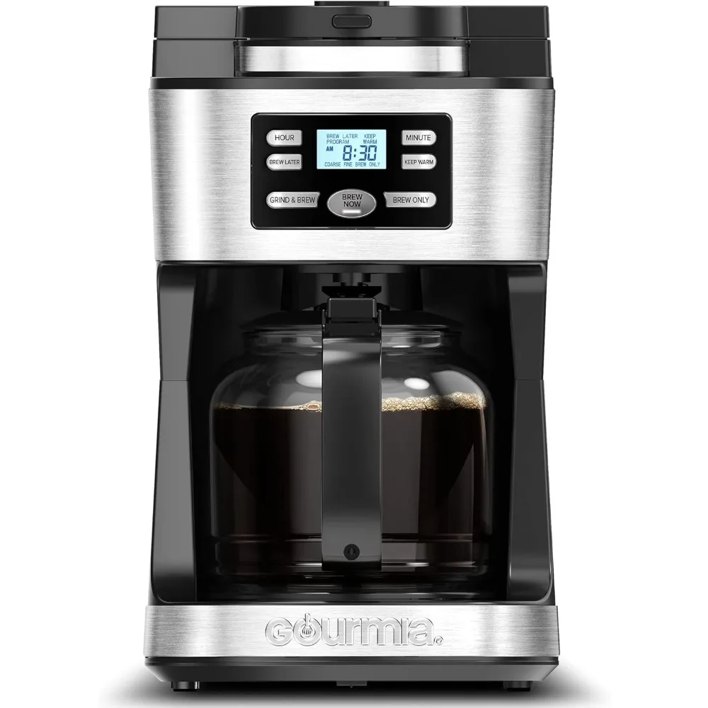 

Digital Coffee Machine 12Cup FullyAutomatic Large coffee maker integrated CoffeeGrinder,Pot,stainless steel mesh coffee filter