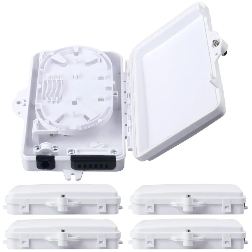 

Комплект из 5 штук: 4-портовый распределительный бокс TTH для оптоволокна, оптический терминальный бокс, бокс-сплиттер или адаптеры SC, C, E2000