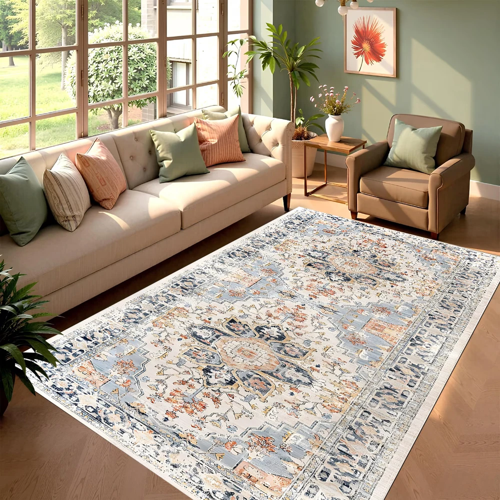Vintage Bohemian Style Carpet Home Living Room Decoration Essential Rugs for Ethnic Enthusiasts Non Slip  Easy Clean Home Room