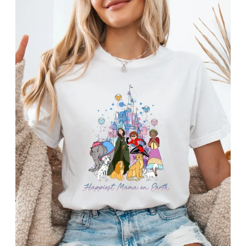 Disney Sarah Queen Pettita Duchess Damen T-Shirt aus reiner Baumwolle Sommer Neu Y2K Herren und Damen Extra großes Paarkleid
