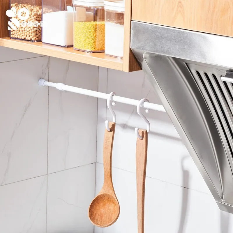 Adjustable Curtain Telescopic Pole, Multifunctional Spring, Loaded Extendable Rod, Household Hanging Rods, Bathroom Product, 1kg