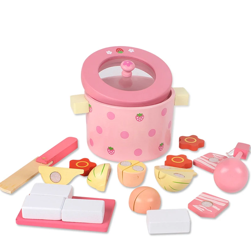 

Детские кухонные игрушки, мать-сад, клубника, имитация овощей, горячий горшок, кухонный набор Prentend, деревянная игрушка для девочек, подарок